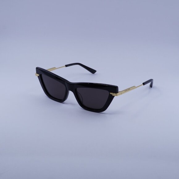 Bottega Veneta BV1241S 001 Sunglasses Black/Gold Cat Eye Frame, Grey Lenses main image 6